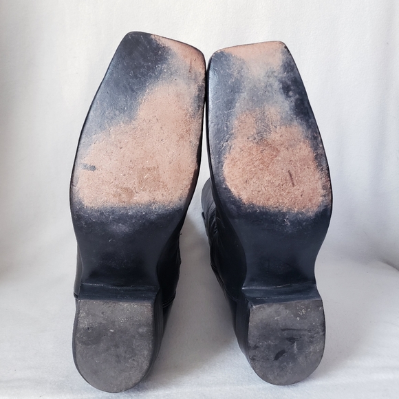 Black Square Toe Western Boots Caboots - Picture 14 of 16